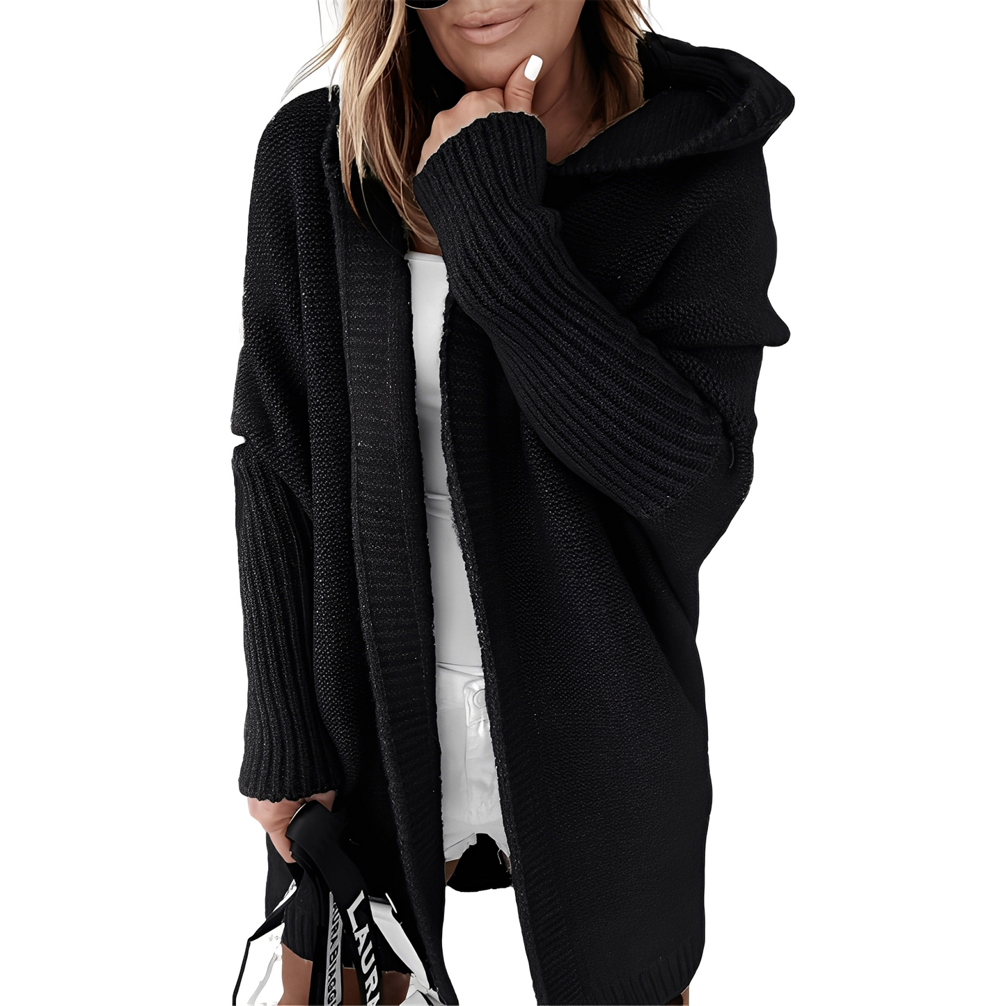 Maryellen - Strikket cardigan med hette for damer