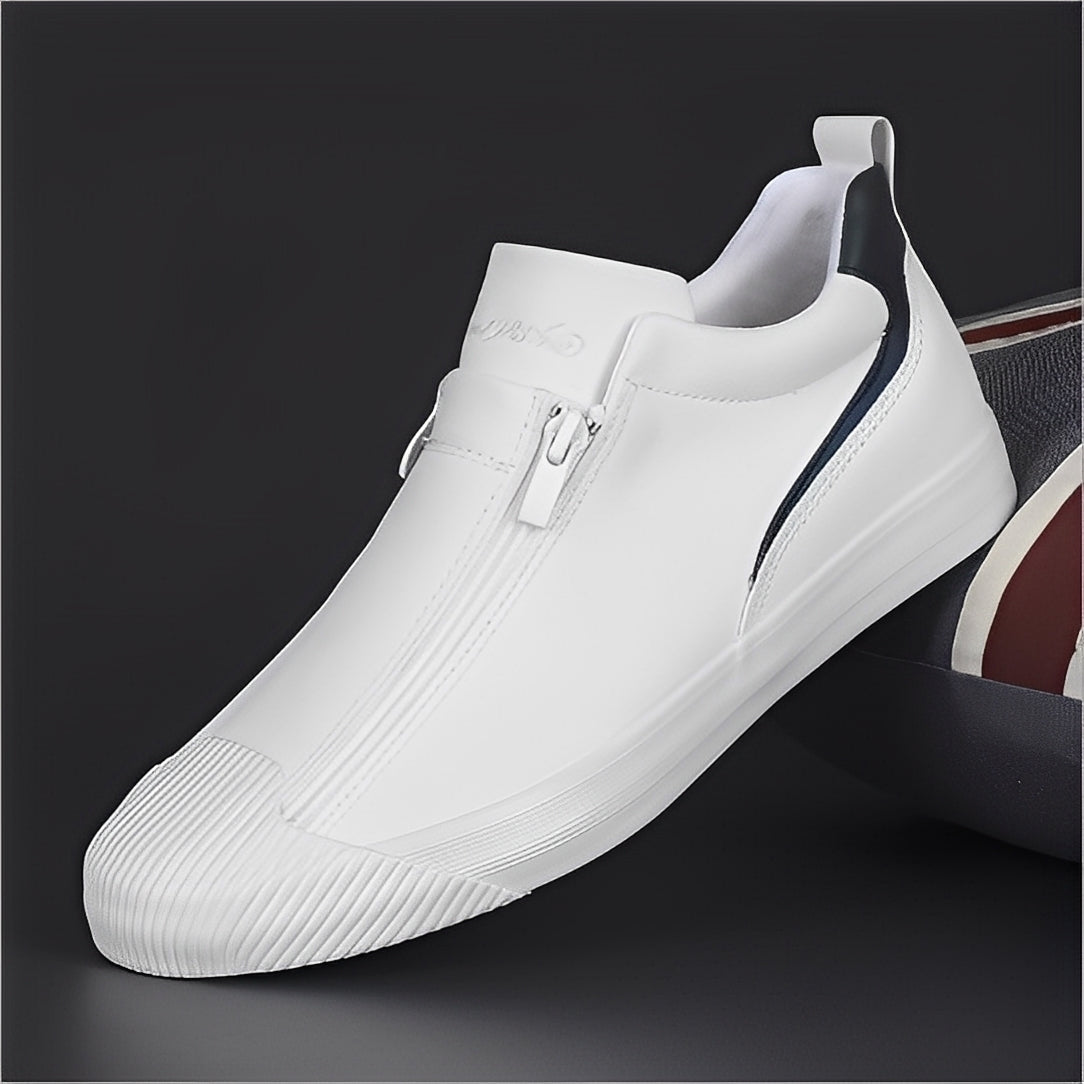 Marcus - Lær sko med dobbel glidelås for menn