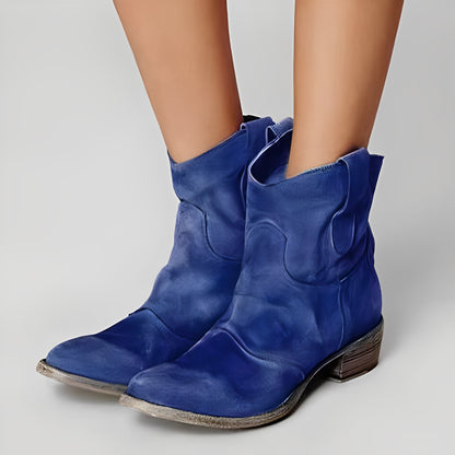 Adaline - Retro cowboy-boots med lav hæl for damer