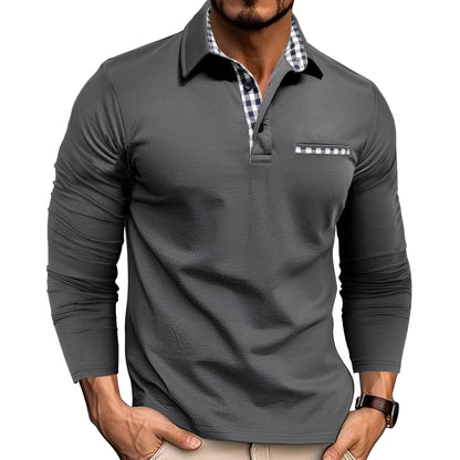 Rupert - Løs Langarm-Poloshirt for Herrer