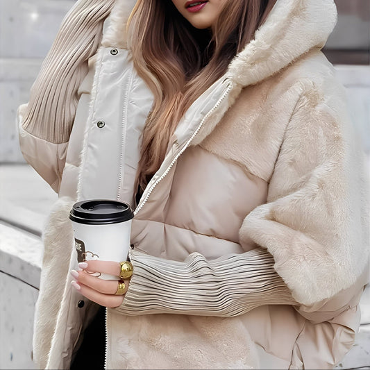 Alayna - Elegant, stilig jakke med kunstpels for damer