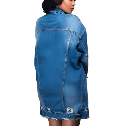 Yasmin - Tilfeldig lang dongerijakke for damer