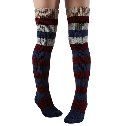 Rhianna - Stilige stripete lange sokker for damer