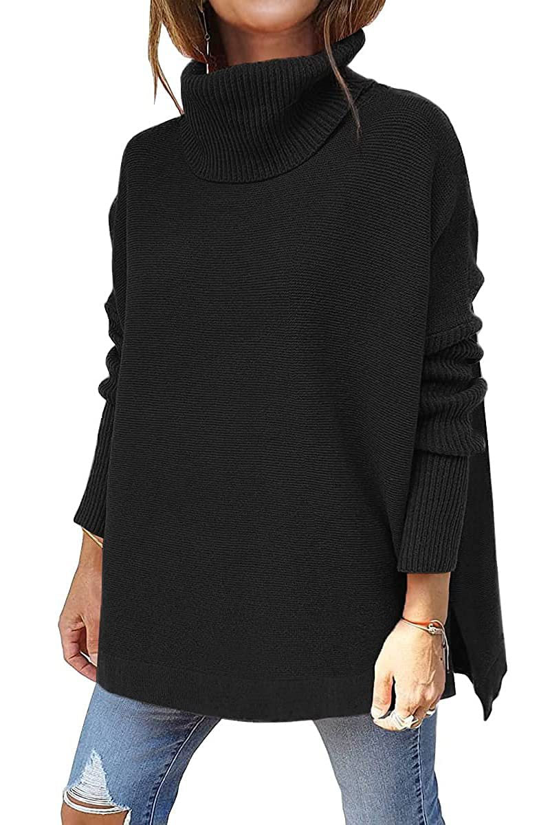 Macey - Løs Rollkragenpullover i Ull for Damer