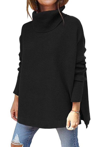 Macey - Løs Rollkragenpullover i Ull for Damer