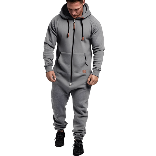 Benson - Casual fleece-jumpsuit med hette for herrer