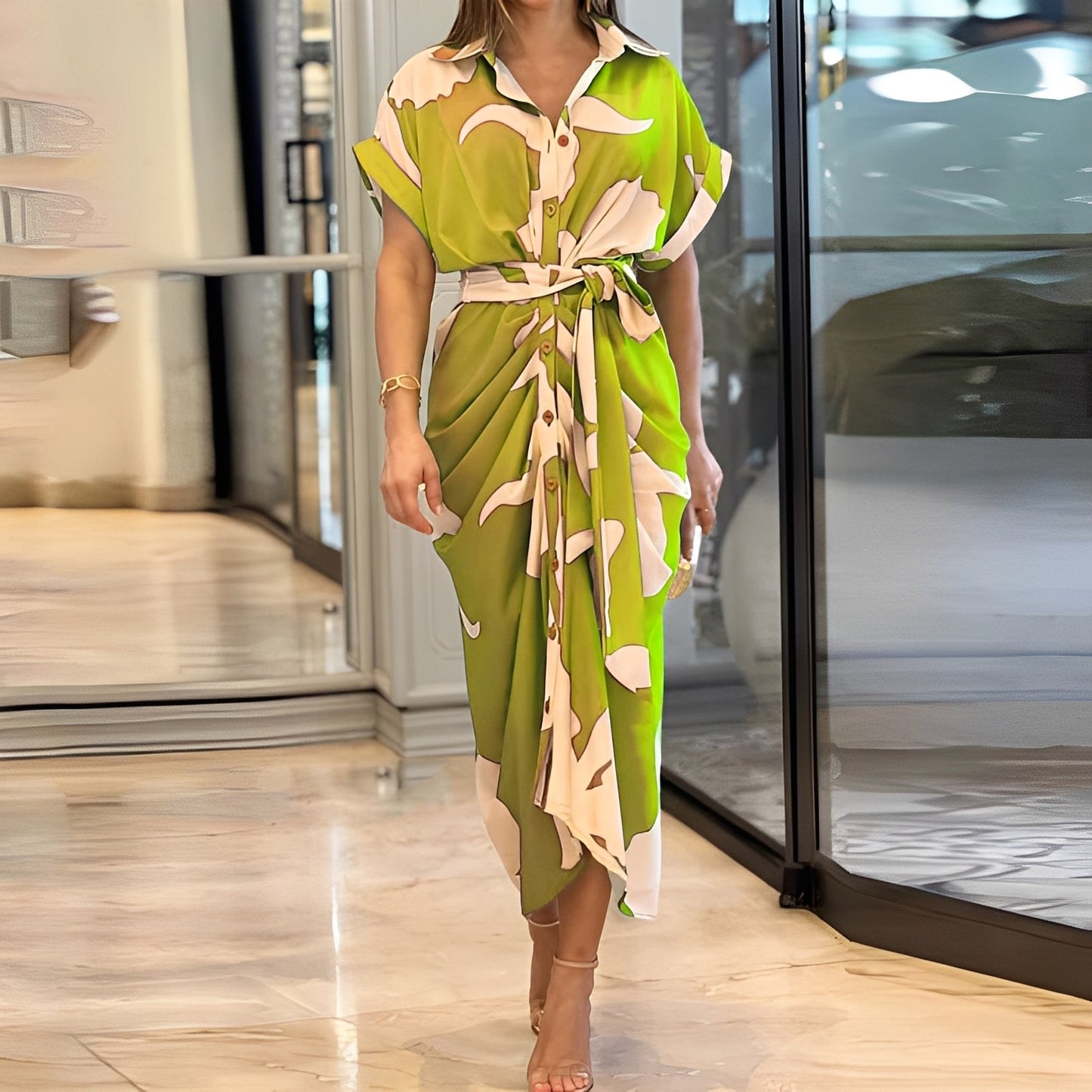 Charlène - Elegant kneppet kjole for kvinner