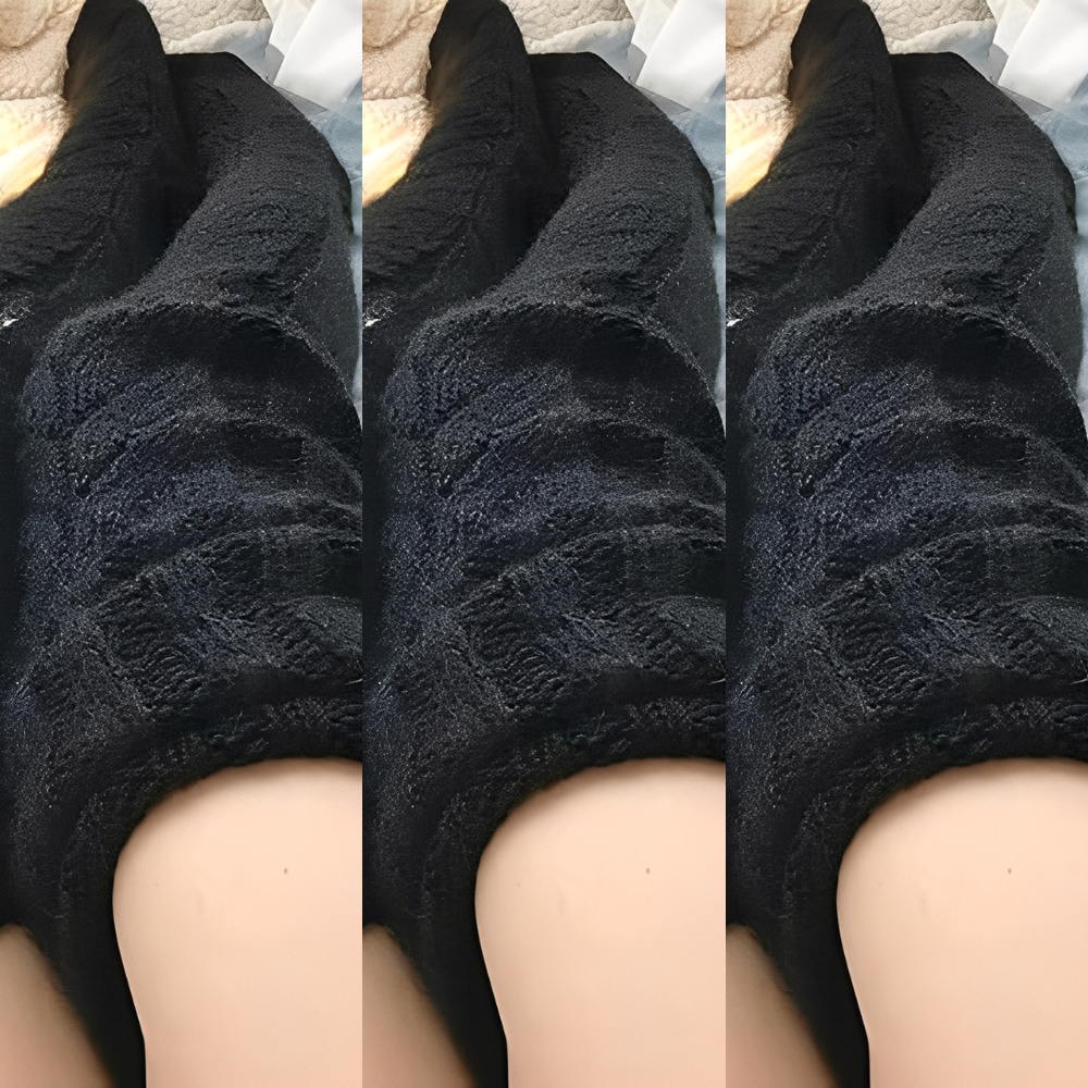 Hailee - Varme Strikk-Overknee-Sokker for Damer