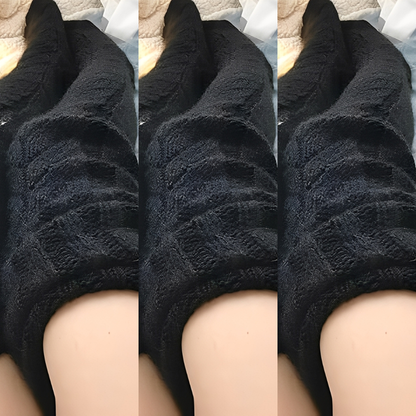 Hailee - Varme Strikk-Overknee-Sokker for Damer