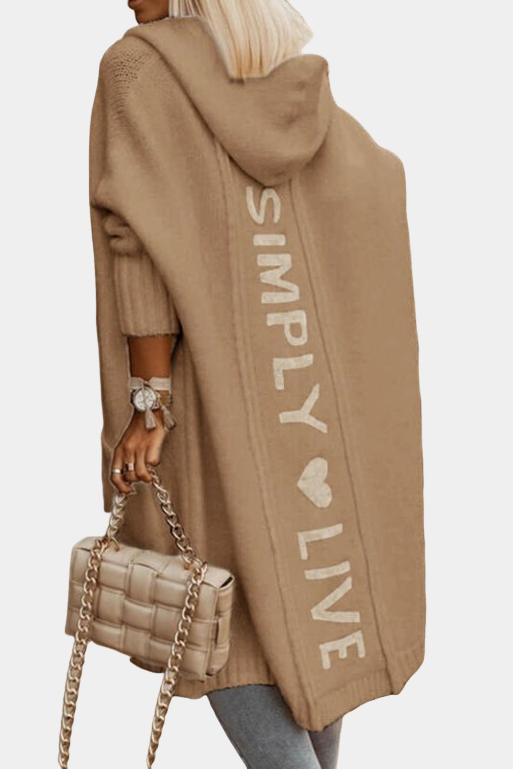 Melyssa - Tilfeldig, løs, lang strikkejakke for damer