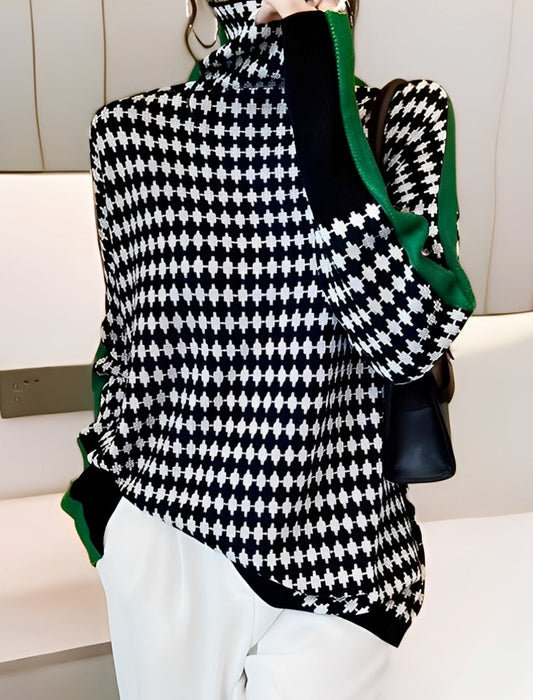 Bryony - Stilig strikkegenser med pologenser for damer