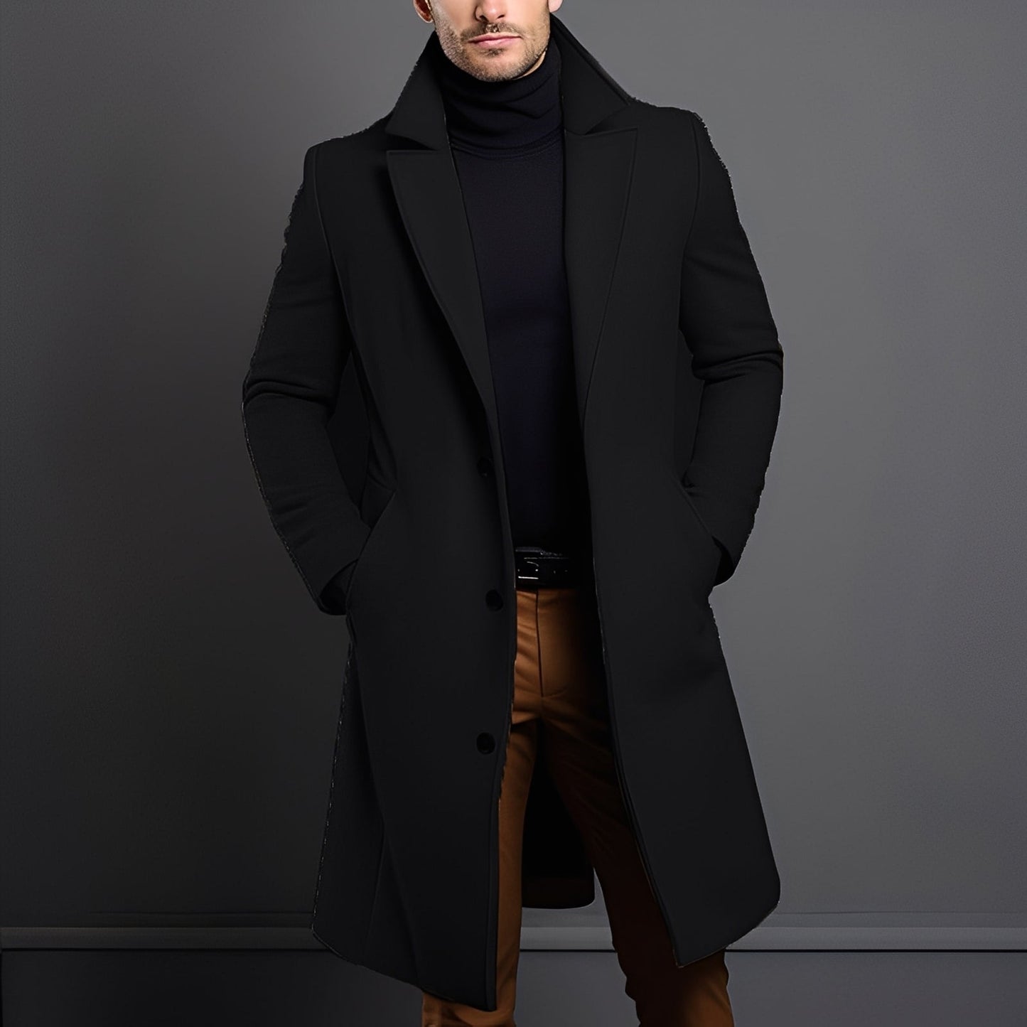 Clifton - Moderne ull-trenchcoat for herrer
