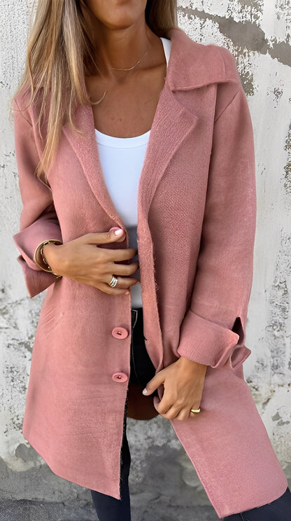 Meridith - Stilig lang frakk med slag for damer