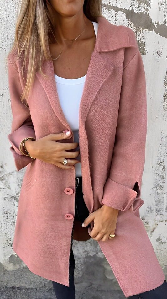 Meridith - Stilig lang frakk med slag for damer