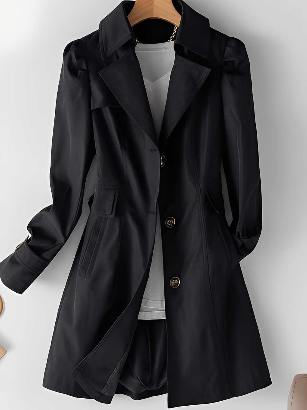 Hillary - Løs Kasjmir-Trenchcoat for Damer