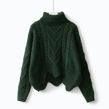 Catrina - Uformell, varm strikket høyhalset genser for kvinner