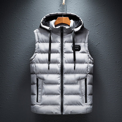 Davin - Moderne Fleecevest med Hette for Menn