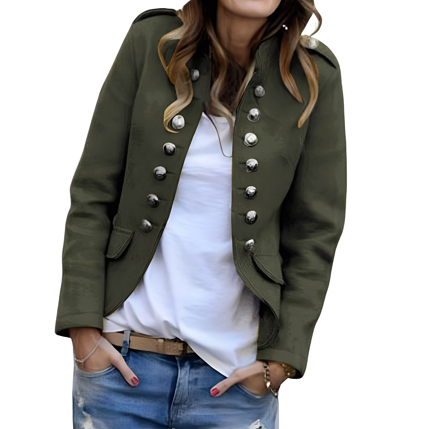 Rhoda - Stilig Blazer med Ståkrage for Damer