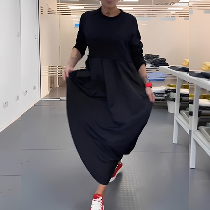 Gisèle - Kjole avslappet med rund hals for kvinner