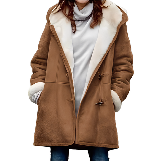 Madilyn - Tilfeldig dufflecoat med hette for damer