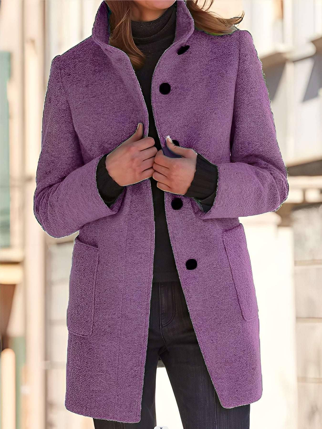 Michele - Vindtett ullfrakk for damer