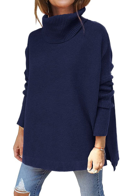Macey - Løs Rollkragenpullover i Ull for Damer