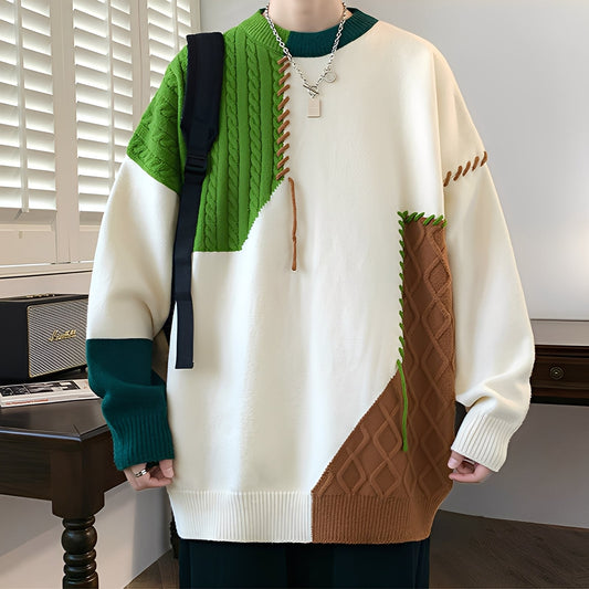 Curtis - Stilfull Fleece-genser med Fargeblokk-design for Menn