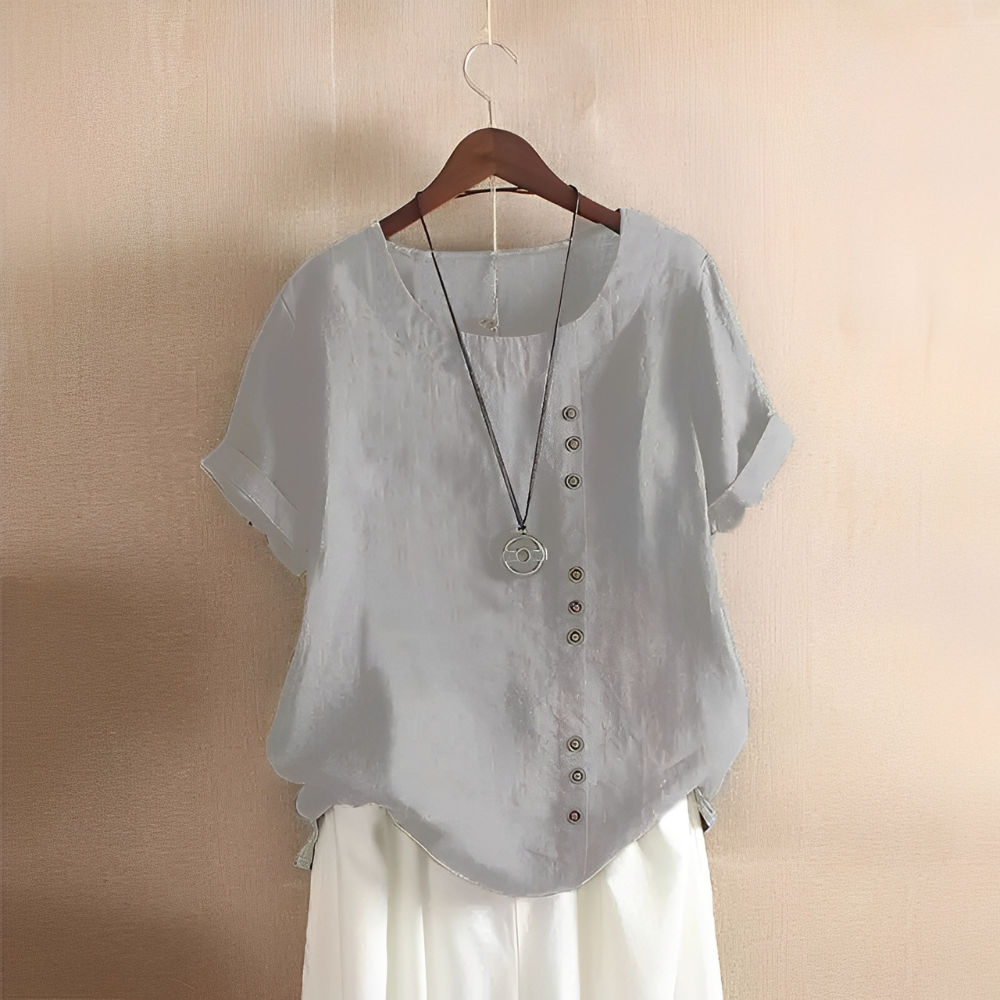 Corrine - Klassisk, avslappet linbluse for kvinner
