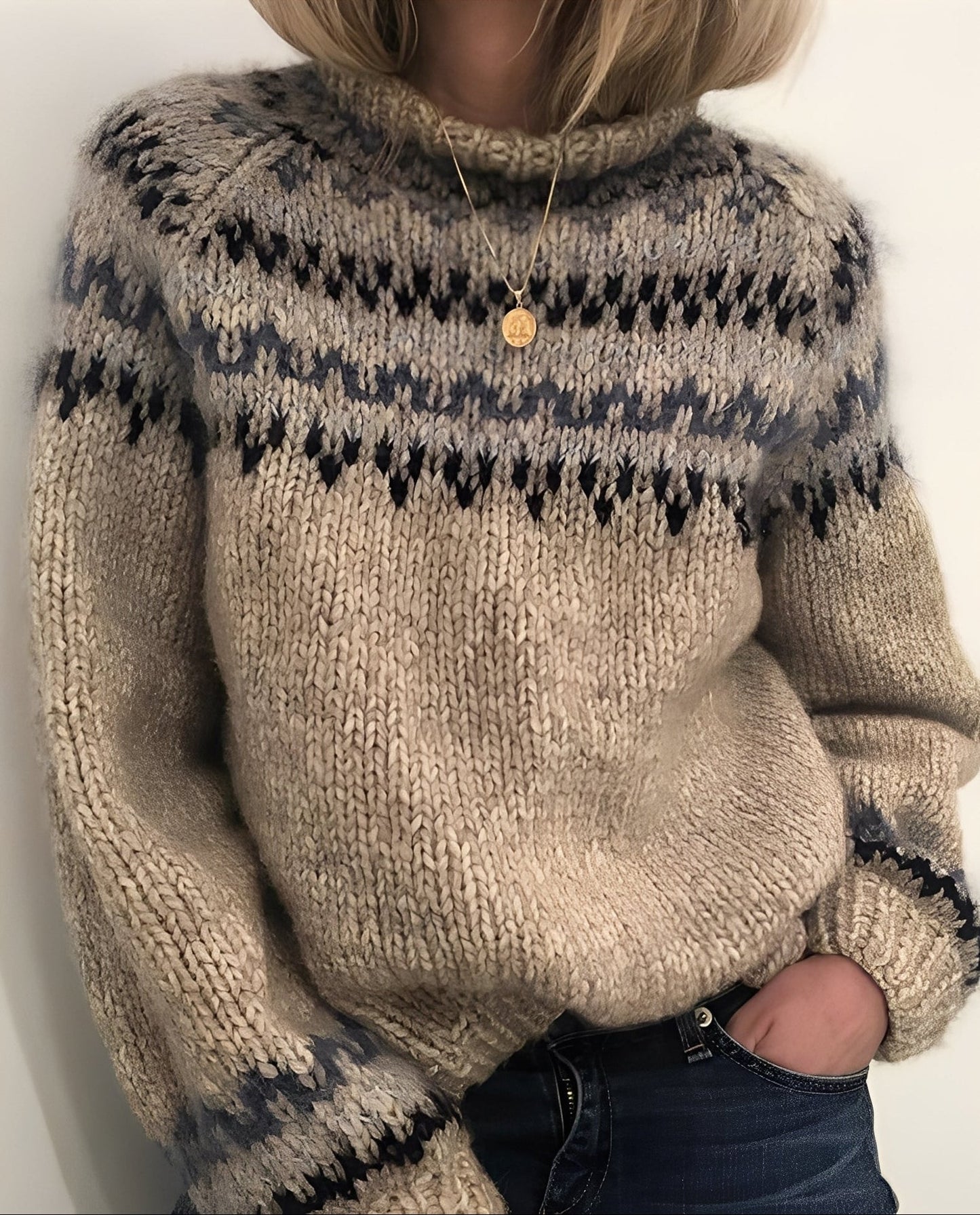 Macey - Grov strikket genser for damer