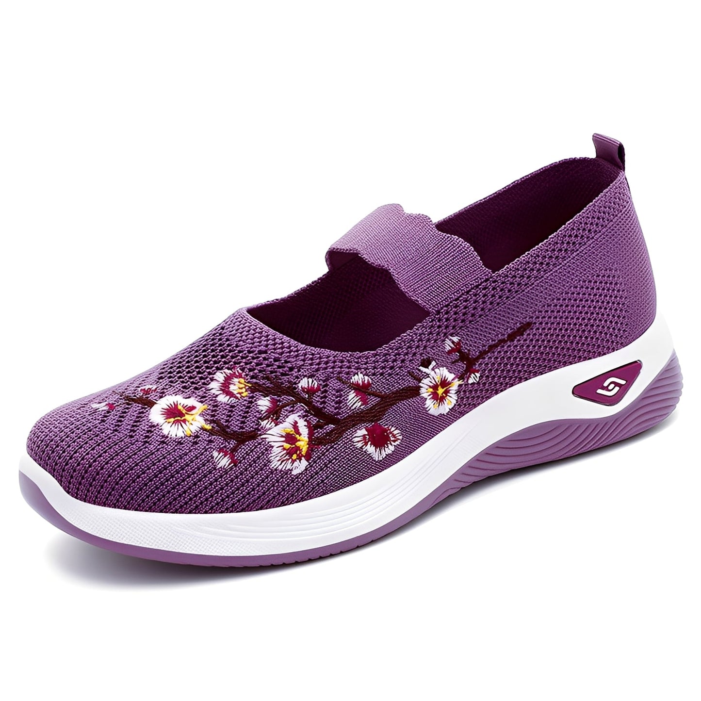 Jazmin - Tilfeldige, pustende damesko med broderi