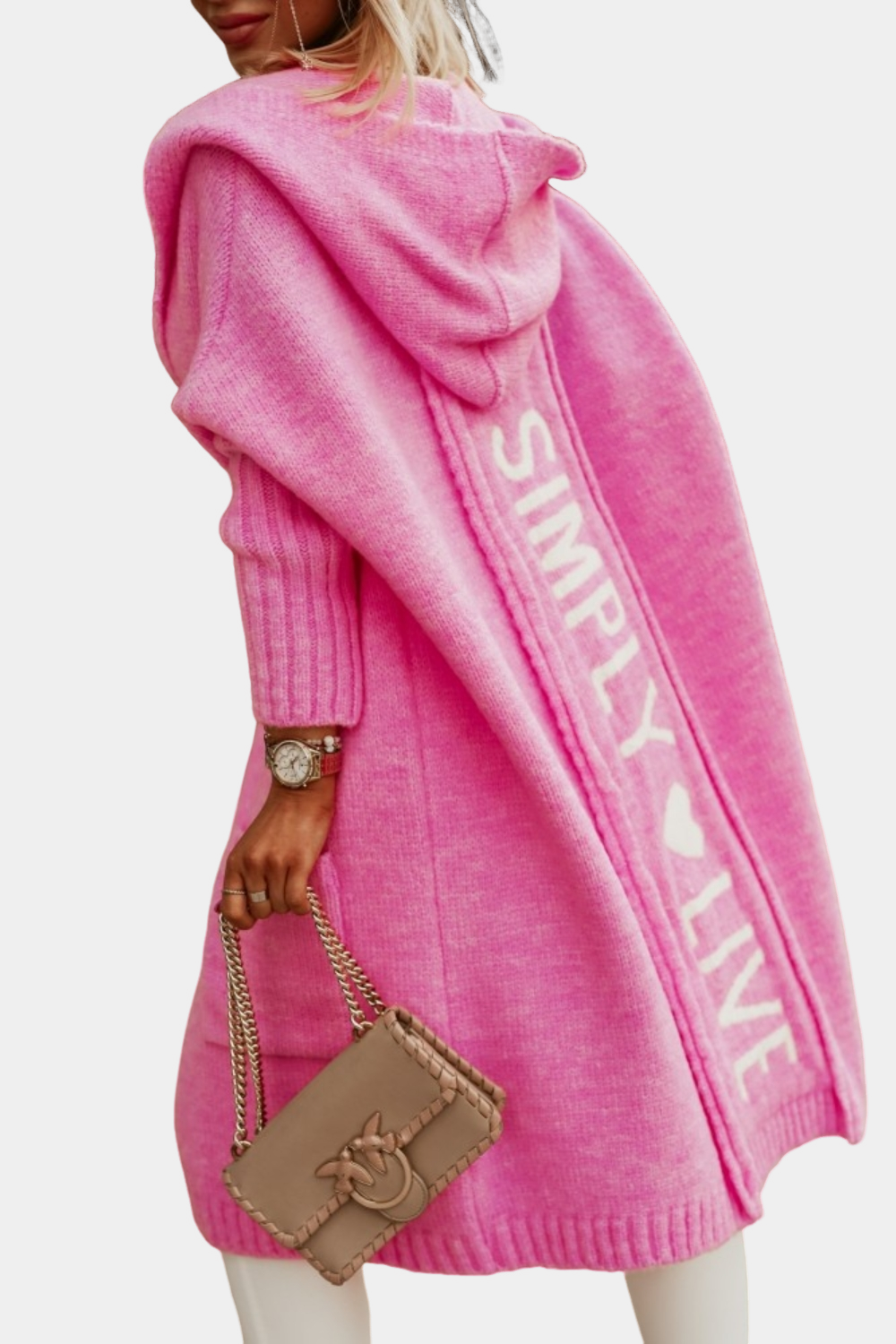 Melyssa - Tilfeldig, løs, lang strikkejakke for damer