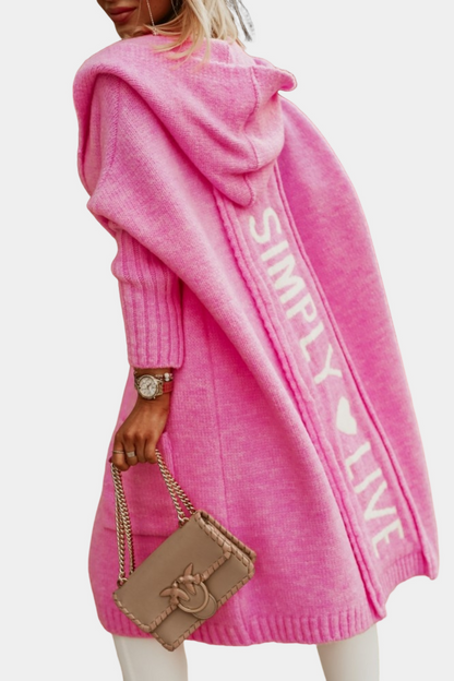 Melyssa - Tilfeldig, løs, lang strikkejakke for damer