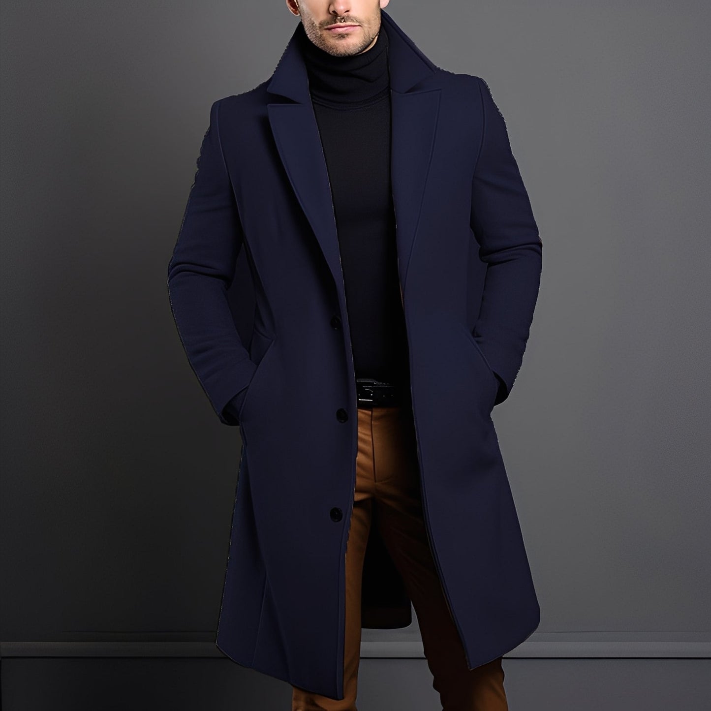 Clifton - Moderne ull-trenchcoat for herrer
