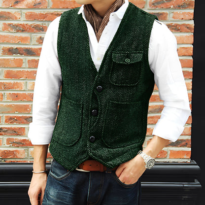 Matthew - Stilfulle Tweedvest med Lommer for Herrer
