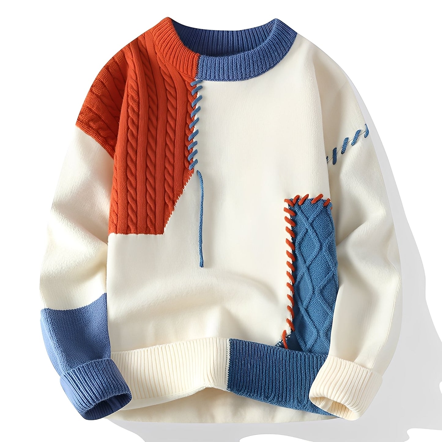 Curtis - Stilfull Fleece-genser med Fargeblokk-design for Menn