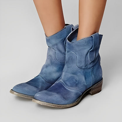Adaline - Retro cowboy-boots med lav hæl for damer