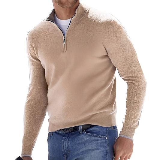 Fredric - Løs Pullover med Glidelås for Menn