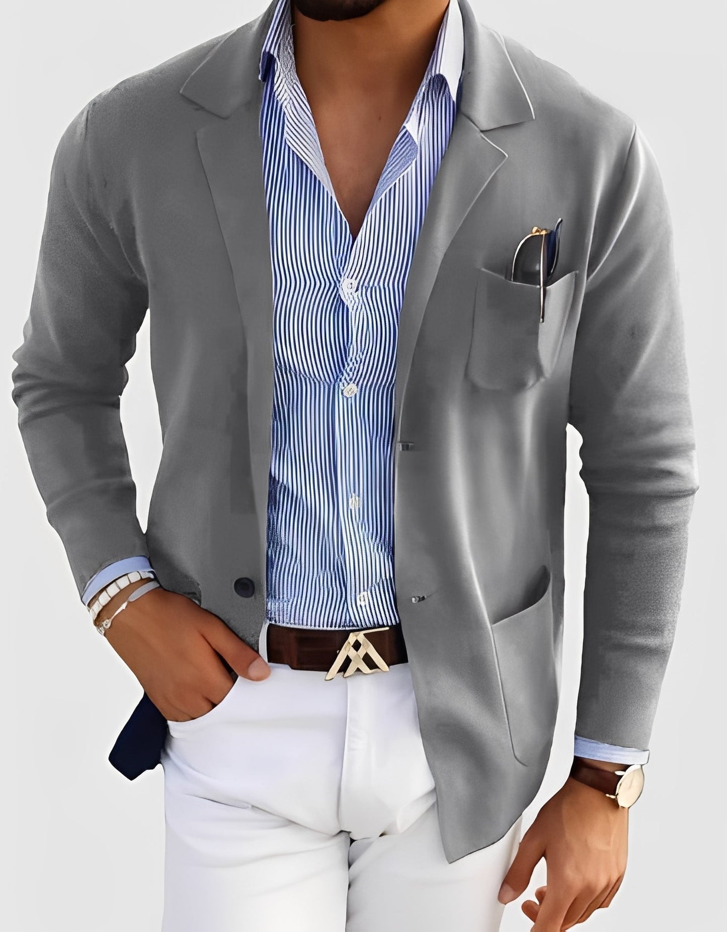 Giffard - Elegant ulljakke med dobbeltradet knapping for herrer