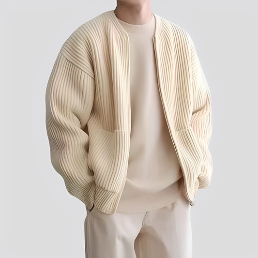 Willy - Løs strikket cardigan med glidelås for herrer