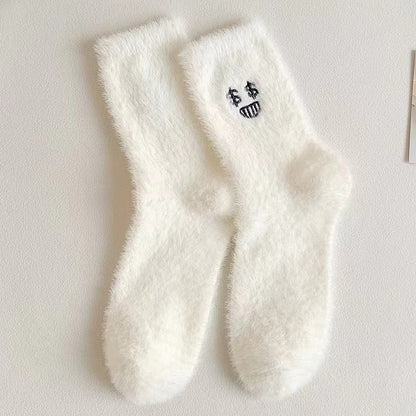Catherina - Søte middels lange pels-sokker for damer