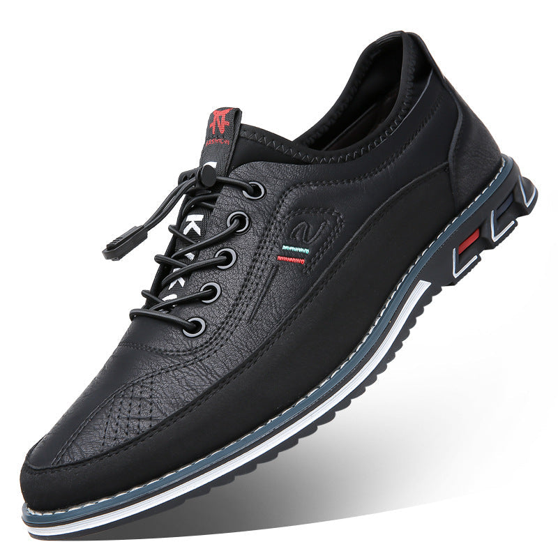 Aaron - Tilfeldige sklisikre lærsneakers for menn