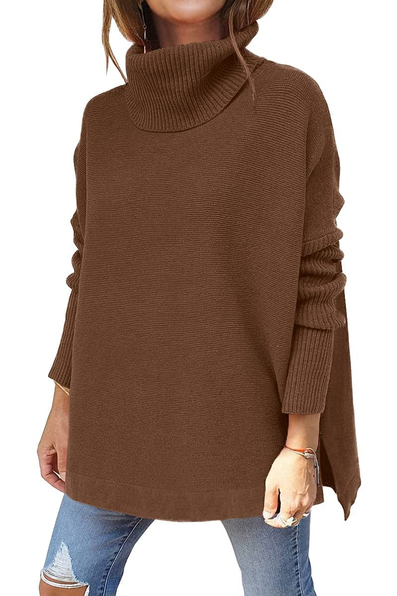 Macey - Løs Rollkragenpullover i Ull for Damer