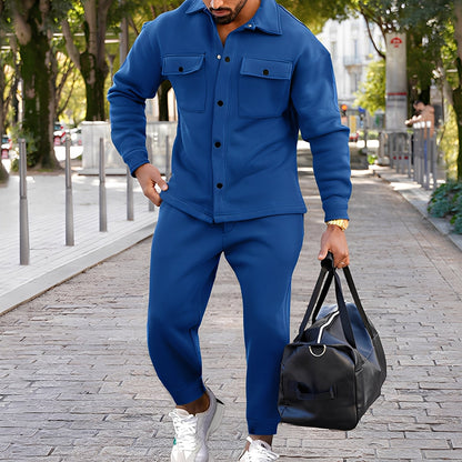 Kent - Lässiges Slim-Fit-Set av Hemd og Bukse for Herrer