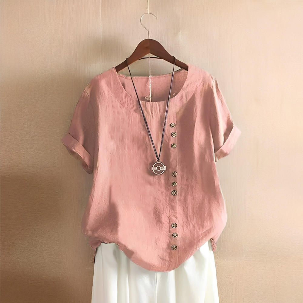 Corrine - Klassisk, avslappet linbluse for kvinner