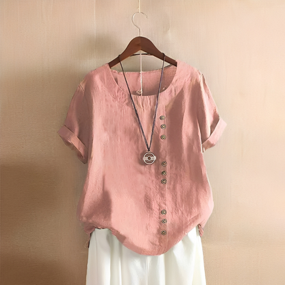 Corrine - Klassisk, avslappet linbluse for kvinner