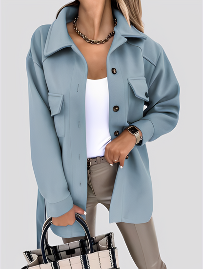 Tiffanie - Moderne, lette ulljakke med reverskrage for damer