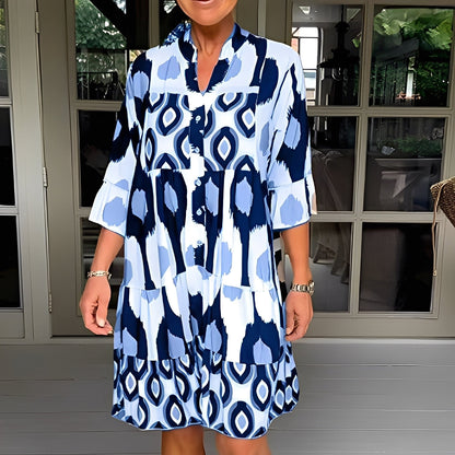 Floriane - Løs trykt kjole for kvinner