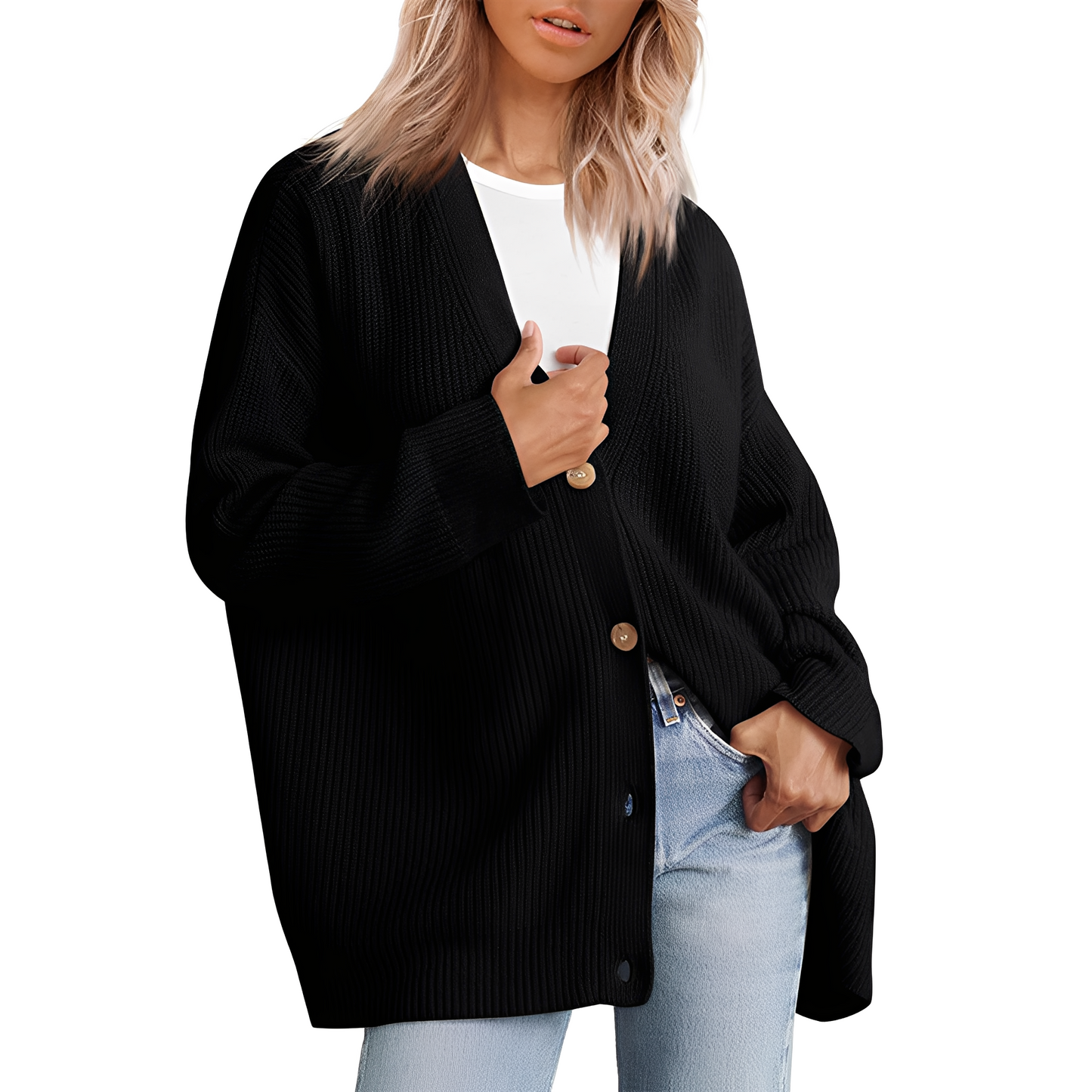 Christal - Tilfeldig Stor Cardigan for Kvinner