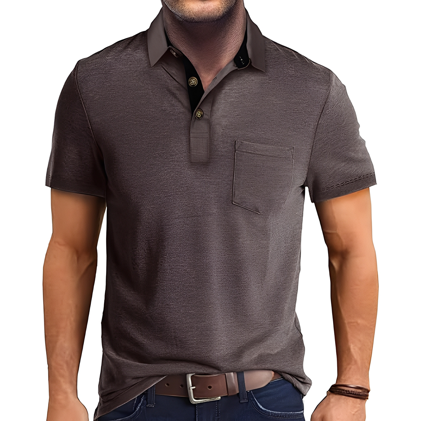 Abner - Retro-Poloshirt med korte ermer for menn