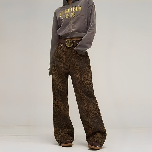 Felecia - Stilfullt trykt Baggy-Jeans for Damer